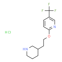 ChemSpider 2D Image | 2-(2-(piperidin-3-yl)ethoxy)-5-(trifluoromethyl)pyridine hydrochloride | C13H18ClF3N2O