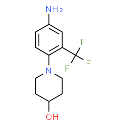 ChemSpider 2D Image | 1-(4-amino-2-(trifluoromethyl)phenyl)piperidin-4-ol | C12H15F3N2O
