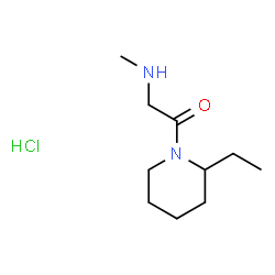 ChemSpider 2D Image | 1-(2-ETHYLPIPERIDIN-1-YL)-2-(METHYLAMINO)ETHAN-1-ONE HYDROCHLORIDE | C10H21ClN2O