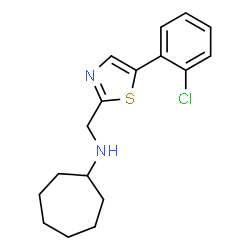 ChemSpider 2D Image | N-{[5-(2-Chlorophenyl)-1,3-thiazol-2-yl]methyl}cycloheptanamine | C17H21ClN2S
