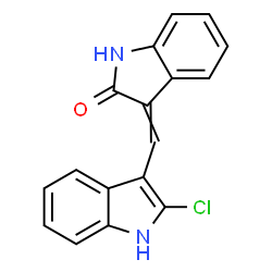 ChemSpider 2D Image | 3-[(2-Chloro-1H-indol-3-yl)methylene]-1,3-dihydro-2H-indol-2-one | C17H11ClN2O