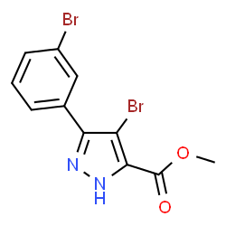 ChemSpider 2D Image | Methyl 4-bromo-3-(3-bromophenyl)-1H-pyrazole-5-carboxylate | C11H8Br2N2O2