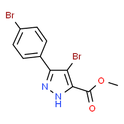 ChemSpider 2D Image | Methyl 4-bromo-3-(4-bromophenyl)-1H-pyrazole-5-carboxylate | C11H8Br2N2O2