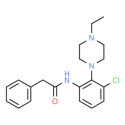 ChemSpider 2D Image | N-[3-Chloro-2-(4-ethyl-1-piperazinyl)phenyl]-2-phenylacetamide | C20H24ClN3O