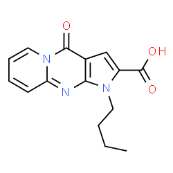 ChemSpider 2D Image | 1-Butyl-4-oxo-1,4-dihydropyrido[1,2-a]pyrrolo[2,3-d]pyrimidine-2-carboxylic acid | C15H15N3O3