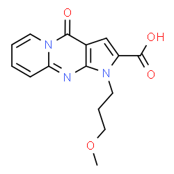 ChemSpider 2D Image | 1-(3-Methoxypropyl)-4-oxo-1,4-dihydropyrido[1,2-a]pyrrolo[2,3-d]pyrimidine-2-carboxylic acid | C15H15N3O4