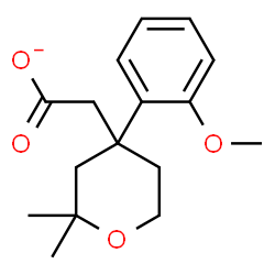 ChemSpider 2D Image | [4-(2-Methoxyphenyl)-2,2-dimethyltetrahydro-2H-pyran-4-yl]acetate | C16H21O4