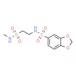 ChemSpider 2D Image | N-[2-(Methylsulfamoyl)ethyl]-1,3-benzodioxole-5-sulfonamide | C10H14N2O6S2