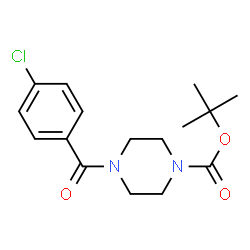 ChemSpider 2D Image | tert-Butyl 4-(4-chlorobenzoyl)piperazine-1-carboxylate | C16H21ClN2O3