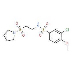 ChemSpider 2D Image | 3-Chloro-4-methoxy-N-[2-(1-pyrrolidinylsulfonyl)ethyl]benzenesulfonamide | C13H19ClN2O5S2