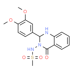ChemSpider 2D Image | N-[2-(3,4-Dimethoxyphenyl)-4-oxo-1,4-dihydro-3(2H)-quinazolinyl]methanesulfonamide | C17H19N3O5S