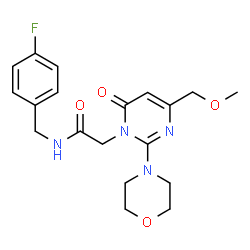 ChemSpider 2D Image | N-(4-Fluorobenzyl)-2-[4-(methoxymethyl)-2-(4-morpholinyl)-6-oxo-1(6H)-pyrimidinyl]acetamide | C19H23FN4O4
