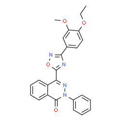 ChemSpider 2D Image | 4-[3-(4-Ethoxy-3-methoxyphenyl)-1,2,4-oxadiazol-5-yl]-2-phenyl-1(2H)-phthalazinone | C25H20N4O4