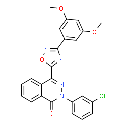 ChemSpider 2D Image | 2-(3-Chlorophenyl)-4-[3-(3,5-dimethoxyphenyl)-1,2,4-oxadiazol-5-yl]-1(2H)-phthalazinone | C24H17ClN4O4