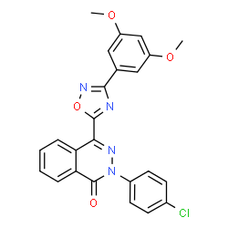 ChemSpider 2D Image | 2-(4-Chlorophenyl)-4-[3-(3,5-dimethoxyphenyl)-1,2,4-oxadiazol-5-yl]-1(2H)-phthalazinone | C24H17ClN4O4
