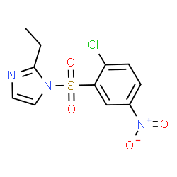 ChemSpider 2D Image | 1-[(2-Chloro-5-nitrophenyl)sulfonyl]-2-ethyl-1H-imidazole | C11H10ClN3O4S