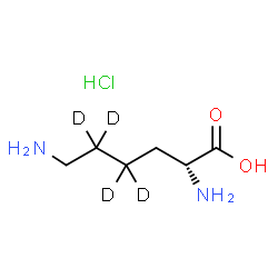 ChemSpider 2D Image | D-(4,4,5,5-~2~H_4_)Lysine hydrochloride (1:1) | C6H11D4ClN2O2