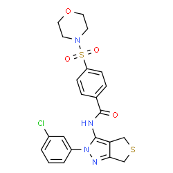 ChemSpider 2D Image | N-[2-(3-Chlorophenyl)-2,6-dihydro-4H-thieno[3,4-c]pyrazol-3-yl]-4-(4-morpholinylsulfonyl)benzamide | C22H21ClN4O4S2
