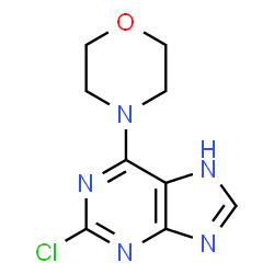 ChemSpider 2D Image | 2-Chloro-6-(4-morpholinyl)-7H-purine | C9H10ClN5O
