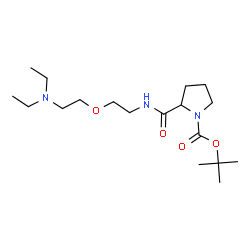 ChemSpider 2D Image | 2-Methyl-2-propanyl 2-({2-[2-(diethylamino)ethoxy]ethyl}carbamoyl)-1-pyrrolidinecarboxylate | C18H35N3O4