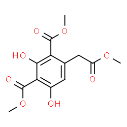 ChemSpider 2D Image | Dimethyl 2,4-dihydroxy-6-(2-methoxy-2-oxoethyl)isophthalate | C13H14O8