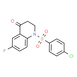 ChemSpider 2D Image | 1-[(4-Chlorophenyl)sulfonyl]-6-fluoro-2,3-dihydro-4(1H)-quinolinone | C15H11ClFNO3S