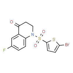 ChemSpider 2D Image | 1-[(5-Bromo-2-thienyl)sulfonyl]-6-fluoro-2,3-dihydro-4(1H)-quinolinone | C13H9BrFNO3S2
