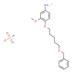ChemSpider 2D Image | 4-{[5-(Benzyloxy)pentyl]oxy}-3-methoxyanilinium methanesulfonate | C20H29NO6S