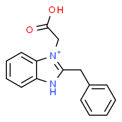 ChemSpider 2D Image | 2-Benzyl-3-(carboxymethyl)-1H-3,1-benzimidazol-3-ium | C16H15N2O2