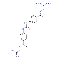 ChemSpider 2D Image | 1,3-Bis{4-[N-(diaminomethylene)ethanehydrazonoyl]phenyl}urea | C19H24N10O