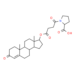 ChemSpider 2D Image | 1-{4-Oxo-4-[(3-oxoandrost-4-en-17-yl)oxy]butanoyl}proline | C28H39NO6