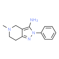 ChemSpider 2D Image | 5-Methyl-2-phenyl-4,5,6,7-tetrahydro-2H-pyrazolo[4,3-c]pyridin-3-amine | C13H16N4