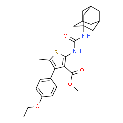 ChemSpider 2D Image | Methyl 2-[(adamantan-1-ylcarbamoyl)amino]-4-(4-ethoxyphenyl)-5-methyl-3-thiophenecarboxylate | C26H32N2O4S