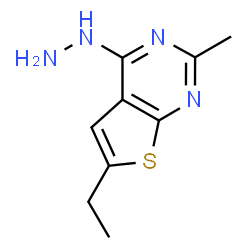 ChemSpider 2D Image | 6-Ethyl-4-hydrazino-2-methylthieno[2,3-d]pyrimidine | C9H12N4S