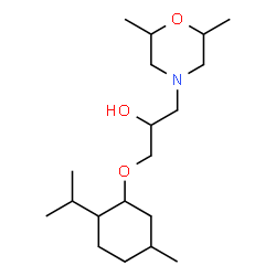 ChemSpider 2D Image | 1-(2,6-Dimethyl-4-morpholinyl)-3-[(2-isopropyl-5-methylcyclohexyl)oxy]-2-propanol | C19H37NO3
