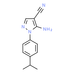 ChemSpider 2D Image | 5-Amino-1-(4-isopropylphenyl)-1H-pyrazole-4-carbonitrile | C13H14N4
