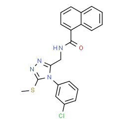 ChemSpider 2D Image | N-{[4-(3-Chlorophenyl)-5-(methylsulfanyl)-4H-1,2,4-triazol-3-yl]methyl}-1-naphthamide | C21H17ClN4OS