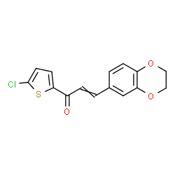 ChemSpider 2D Image | 1-(5-Chloro-2-thienyl)-3-(2,3-dihydro-1,4-benzodioxin-6-yl)-2-propen-1-one | C15H11ClO3S
