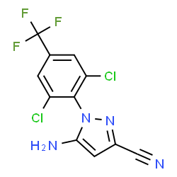 ChemSpider 2D Image | 5-Amino-1-[2,6-dichloro-4-(trifluoromethyl)phenyl]-1H-pyrazole-3-carbonitrile | C11H5Cl2F3N4