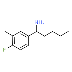 ChemSpider 2D Image | 1-(4-Fluoro-3-methylphenyl)-1-pentanamine | C12H18FN