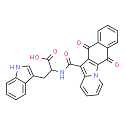 ChemSpider 2D Image | N-[(6,11-Dioxo-6,11-dihydrobenzo[f]pyrido[1,2-a]indol-12-yl)carbonyl]tryptophan | C28H19N3O5