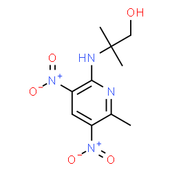 ChemSpider 2D Image | 2-Methyl-2-[(6-methyl-3,5-dinitro-2-pyridinyl)amino]-1-propanol | C10H14N4O5