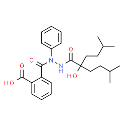ChemSpider 2D Image | 2-({2-[2-Hydroxy-5-methyl-2-(3-methylbutyl)hexanoyl]-1-phenylhydrazino}carbonyl)benzoic acid | C26H34N2O5