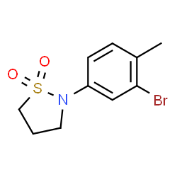 ChemSpider 2D Image | 2-(3-Bromo-4-methylphenyl)-1,2-thiazolidine 1,1-dioxide | C10H12BrNO2S