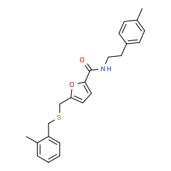 ChemSpider 2D Image | 5-{[(2-Methylbenzyl)sulfanyl]methyl}-N-[2-(4-methylphenyl)ethyl]-2-furamide | C23H25NO2S
