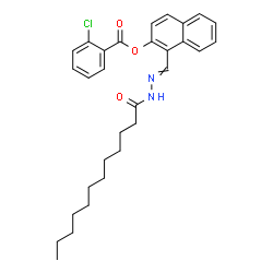 ChemSpider 2D Image | 1-[(Dodecanoylhydrazono)methyl]-2-naphthyl 2-chlorobenzoate | C30H35ClN2O3
