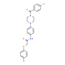 ChemSpider 2D Image | N-{4-[4-(4-Chlorobenzoyl)-1-piperazinyl]phenyl}-2-(4-methylphenoxy)acetamide | C26H26ClN3O3