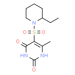 ChemSpider 2D Image | 5-[(2-Ethyl-1-piperidinyl)sulfonyl]-6-methyl-2,4(1H,3H)-pyrimidinedione | C12H19N3O4S