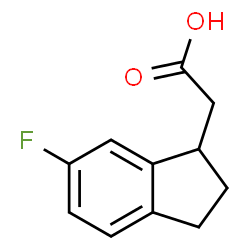 ChemSpider 2D Image | (6-Fluoro-2,3-dihydro-1H-inden-1-yl)acetic acid | C11H11FO2