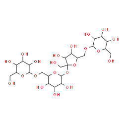 ChemSpider 2D Image | Hexopyranosyl-(1->6)hex-2-ulofuranosyl hexopyranosyl-(1->6)hexopyranoside | C24H42O21